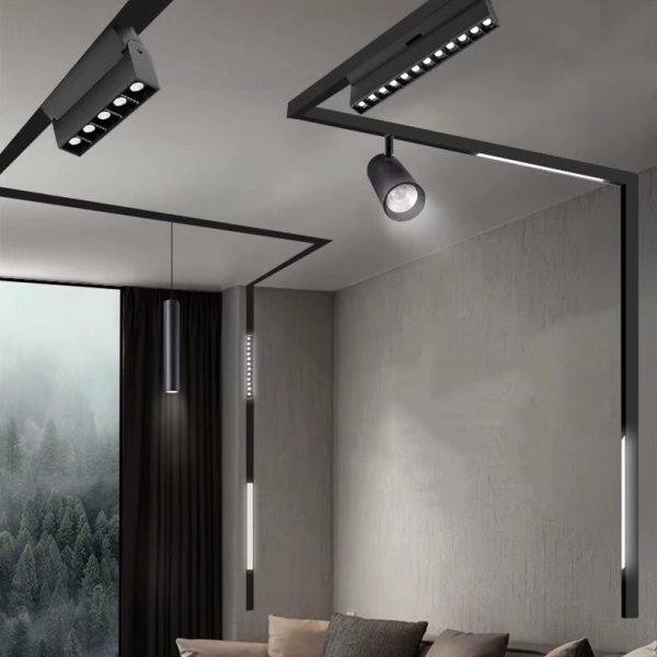 Lampa magnetyczna LED 6W 6000K szynowa liniowa czarna 48V