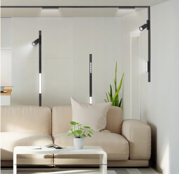 Lampa magnetyczna LED 40W 4000K szynowa liniowa czarna 48V