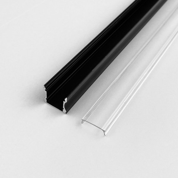  Profil LP-Y czarny prosty głęboki 2m kpl. klosz zaślepki uchwyty