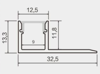 Profil LED aluminiowy 2m do płytek jednostronny 