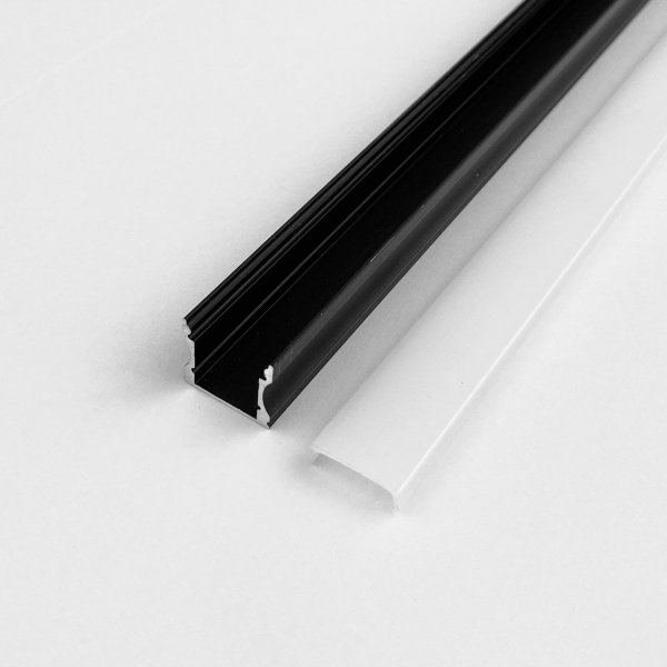  Profil LP-Y czarny prosty głęboki 2m kpl. klosz zaślepki uchwyty