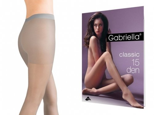 Rajstopy cienkie gładkie Classic Lycra Grigrio 15 den Gabriella