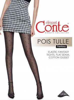 Rajstopy Conte Pois tulle w kropki nero 