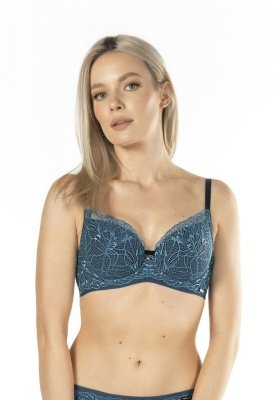 Biustonosz z wyjmowanymi wkładkami push-up turkusowy Nipplex