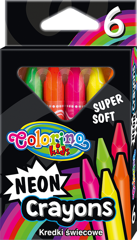 Kredki świecowe neonowe trójkątne Colorino Kids 6 kolorów