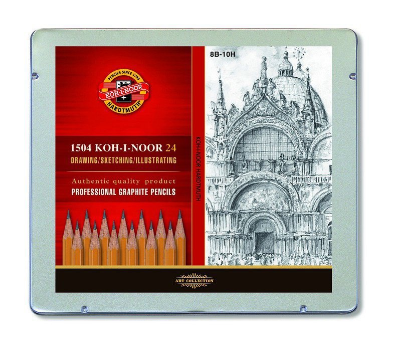 Ołówek Koh-i-Noor grafitowy 1504 art 8b-10h 24 sztuki