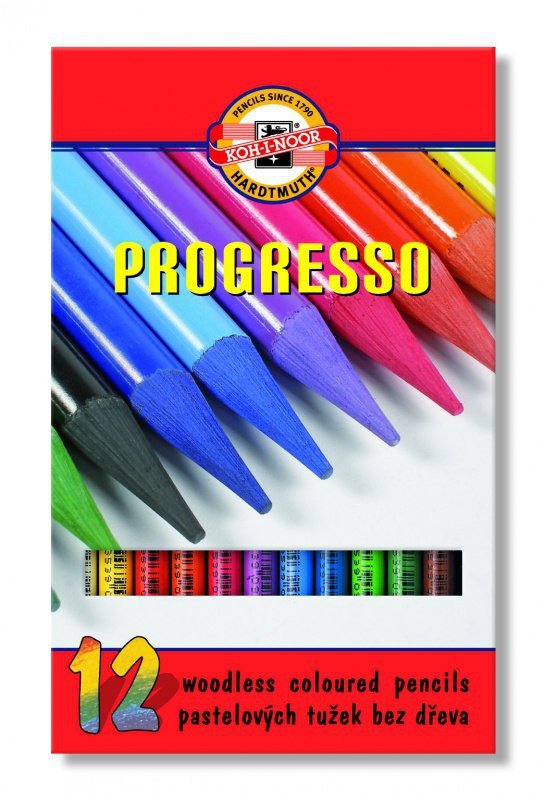 Kredki bezdrzewne Progresso Koh-i-Noor 8756 12 kolorów