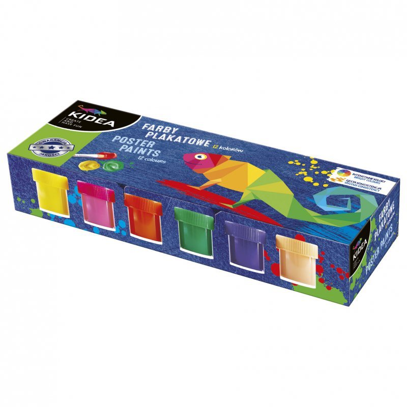 Farby plakatowe Kidea 20ml 12 kolorów