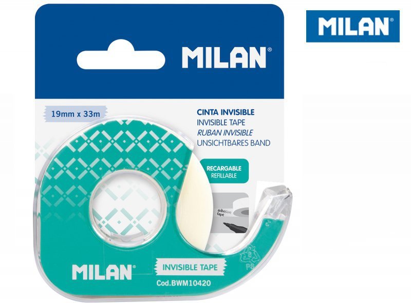 Taśma Milan samoprzylepna 19mmx33m transparentna z dyspenserem na blistrze
