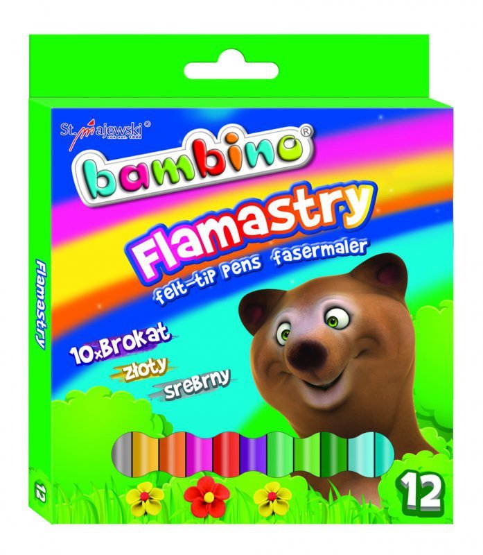 Flamastry brokatowe Bambino 12 kolorów