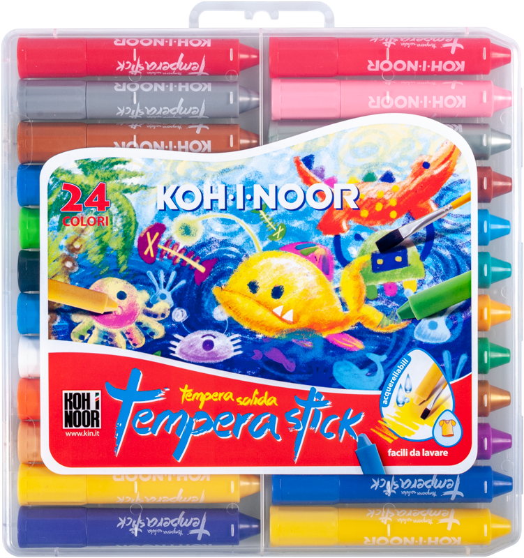 Kredki woskowe Koh-I-Noor Tempera stick DH3953 wykręcane 24 kolory