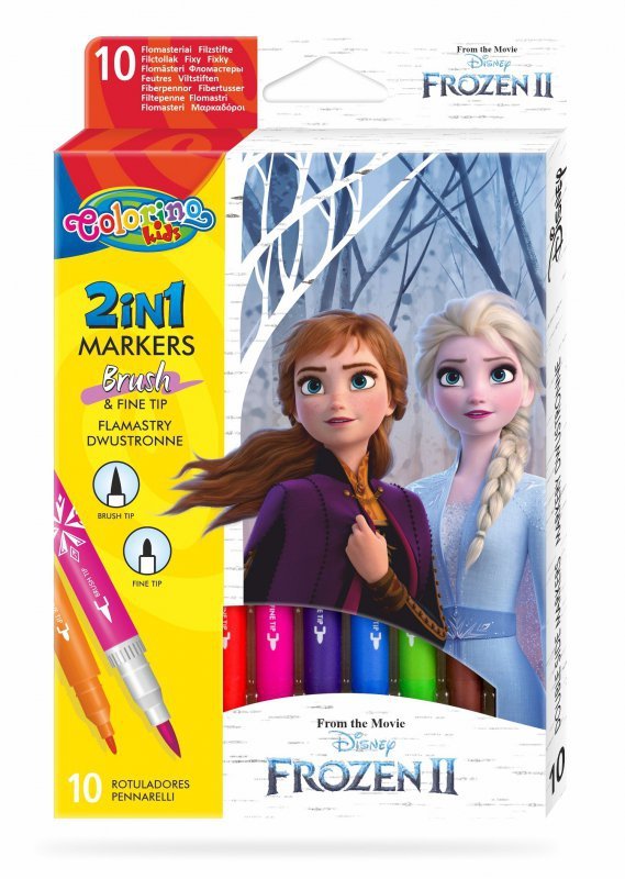 Flamastry dwustronne Colorino Kids 10 kolorów Frozen
