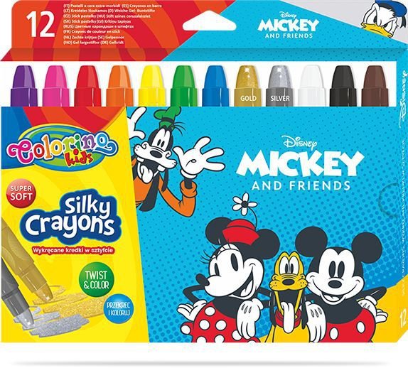 Kredki żelowe wykręcane Mickey Colorino Kids 12 kolorów