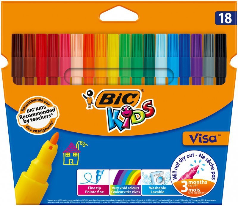BIC Kids Visa Flamastry Pudełko 18szt