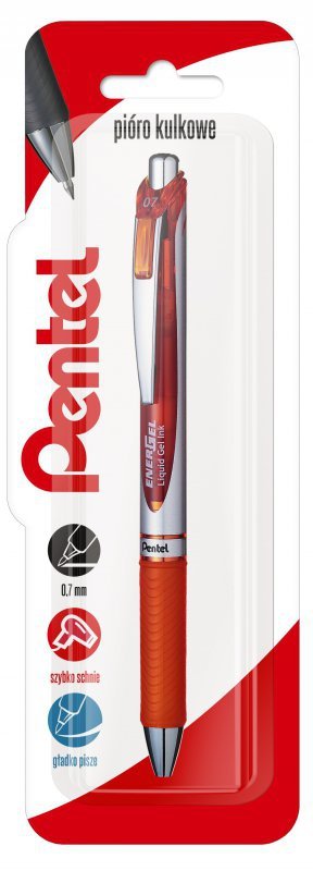 Pióro kulkowe 0,7 mm EnerGel BL77, pomarańczowy x 1  blister