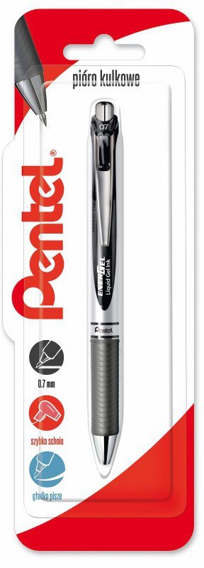 Pióro kulkowe 0,7 mm EnerGel BL77, czarne x 1  blister
