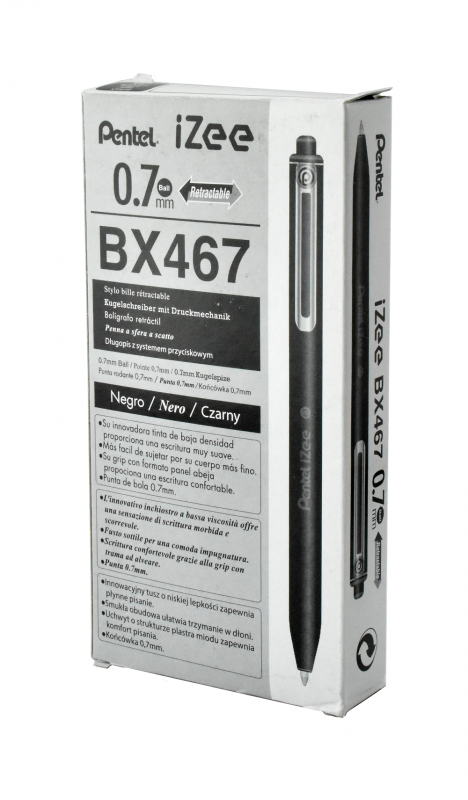 Długopis 0,7 mm BX467, czarny x 12 blister