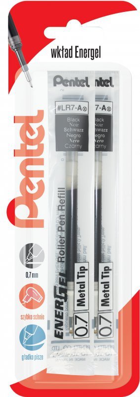 Wkład do piór kulkowych EnerGel LR7, czarny x 2 blister