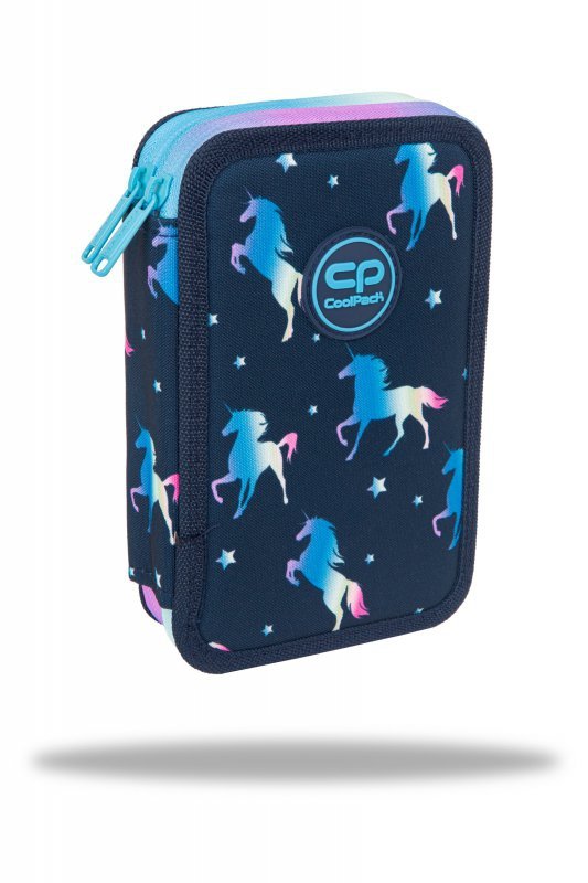 Piórnik podwójny z wyposażeniem Coolpack jumper 2 blue unicorn