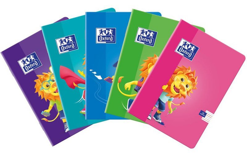 Zeszyt A32k 3-linia kolorowa Oxford lion mix pakiet 10 szt.