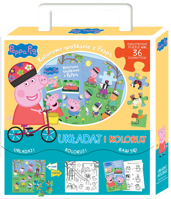 Układaj i koloruj. Świnka Peppa