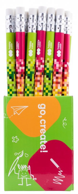 Ołówek trójkątny jumbo 2B do nauki pisania Happy Color paczka 12 szt.