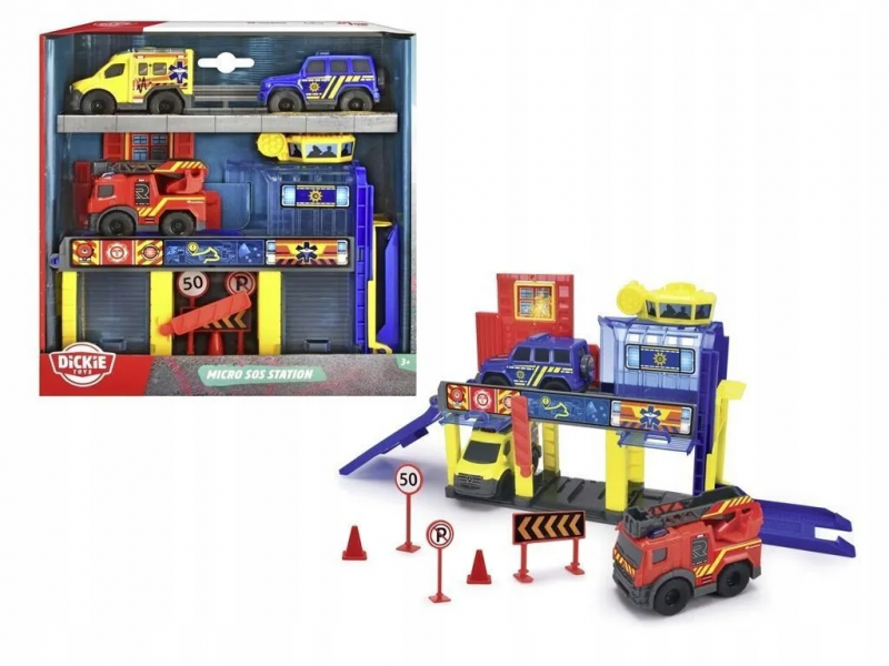 Mini Stacja ratownicza z 3 pojazdami Dickie Toys SOS