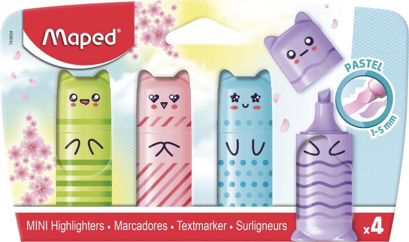 Zakreślacz Mini Kawaii Pastel 4 kolory