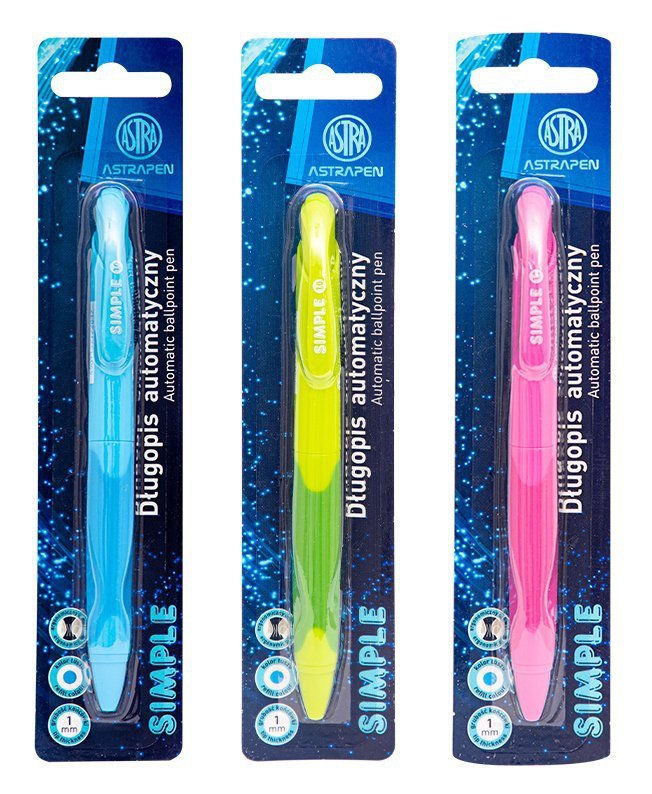Długopis automatyczny Astrapen Simple 1,0mm bkister 1szt.mix