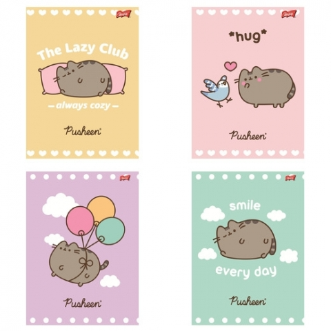 Paczka Zeszyt A5 32k.linia okładka laminowana Pusheen 15 sztuk
