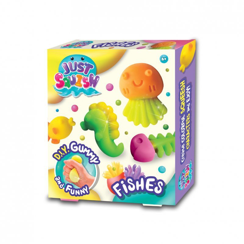 Zestaw kreatywny Strigo Just Squish stwórz swoje żelowe figurki Rybki