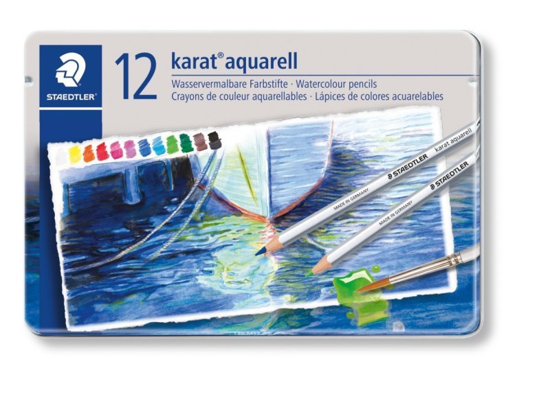 Kredki akwarelowe Karat 12 kolorów w metalowym pudełku Staedtler