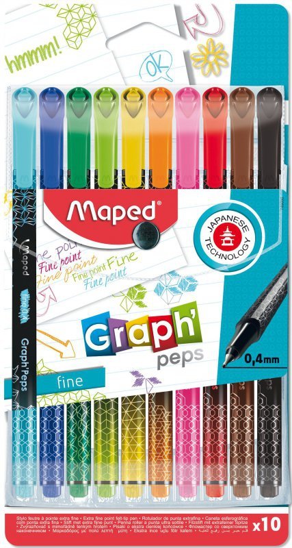 Cienkopisy Graph Peps Deco 10 kolorów