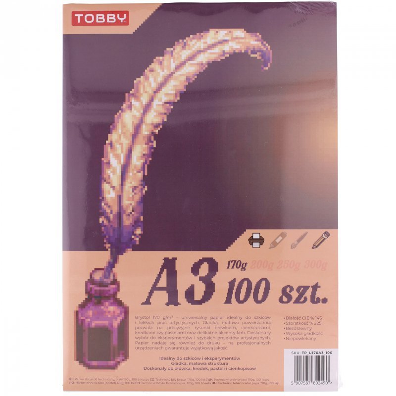Papier Brystol 170g A3 100 ark.