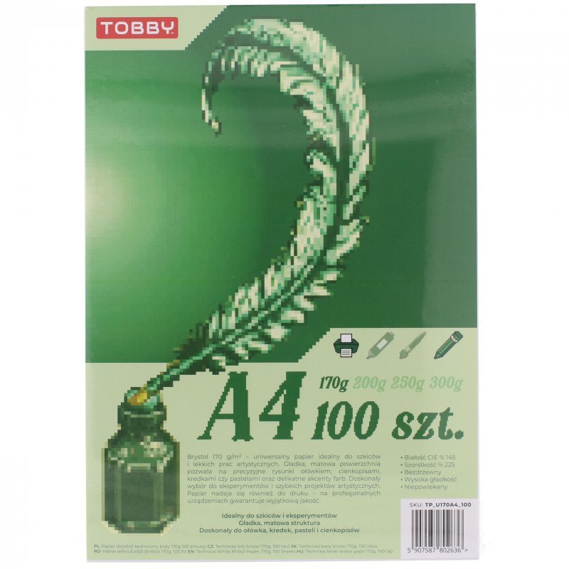 Papier Brystol 170g A4 100 ark.