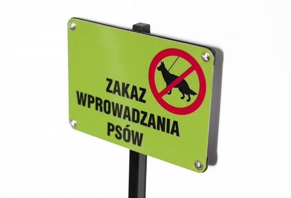   Tablica ze słupkiem - Zakaz wprowadzania psów- mini
