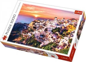 Puzzle 1000 elementów Zachód słońca nad Santorini