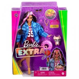 Lalka Barbie Extra Sportowa sukienka/Czarno-ró�<br />�owe włosy 