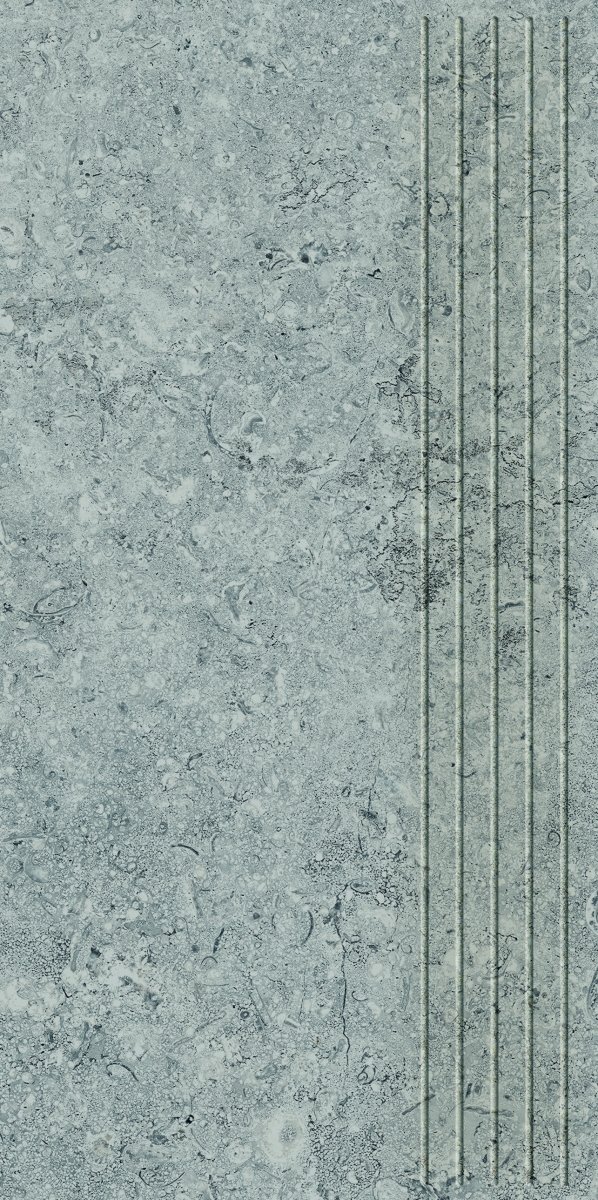 Tubądzin Zimba light grey STR stopnica 119,8x29,6