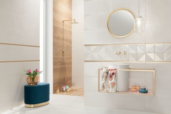 Tubądzin Reflection White 1 dekor 29,8x59,8