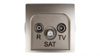 Simon Basic Gniazdo antenowe RD/TV/SAT przelotowe satynowe BMZAR-SAT10/P.01/29