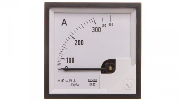 Amperomierz analogowy tablicowy 300/600A do przekładnika 300/5A 72x72mm N IP50 F420 C3 90 st. bez atestu KJ EA17N F42000000000
