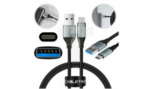 AUDA CableTime Kabel USB 3.0 typ-C / A (wtyk / wtyk) Quick Charge 4.0 3A czarny-nikiel /1m/