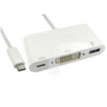 Kabel adaptera, do wyświetlaczy: 1, USB C, DVI-D