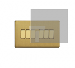 Łącznik uniwersalny schodowy sześciokrotny 10A 230V klawiszowy - kolor mosiądz szlifowany METZ2E3.2B-D