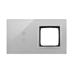 Simon Touch ramki Panel dotykowy S54 Touch, 2 moduły, 2 pola dotykowe pionowe + 1 otwór na osprzęt S54, srebrna mgła DSTR230/71