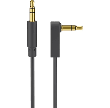 Kabel audio AUX, 3,5 mm stereo 3-pinowy, cienki, CU, kątowy 1m 67783