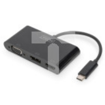 Adapter graficzny HDMI/DP/VGA 4K 60Hz UHD/ FHD na USB 3.1-C z audio czarny DA-70859