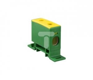 Blok rozdzielczy-odgałęźny 1-polowy CU 16-50mm2 żółto-zielony montaż płaski i na szynę TH ZP50 Cu / z 48.59