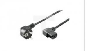Kabel Zasilający IEC320 Schuko na C13 10A 2M kątowy, MHT 308717